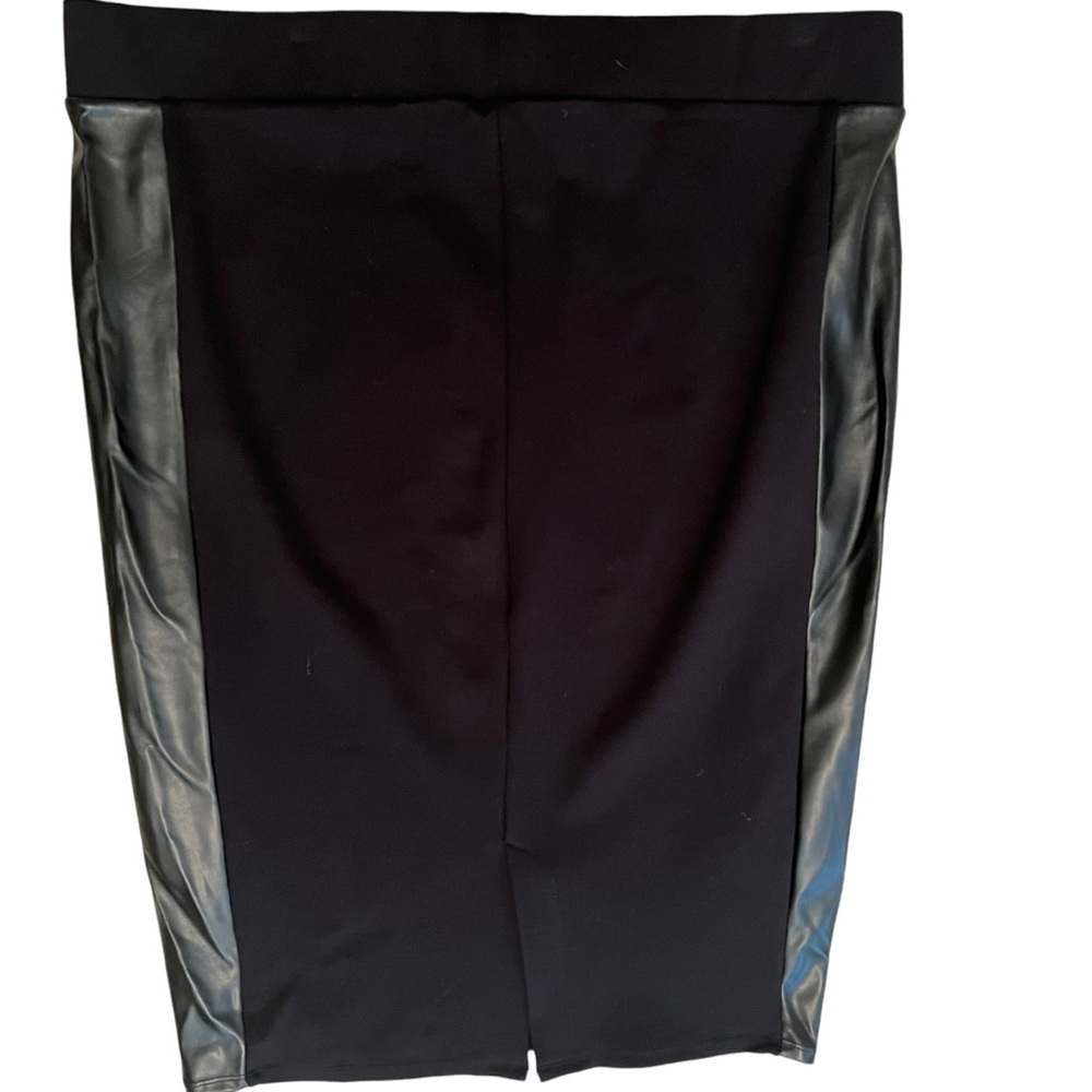 torrid Black Stretch Pencil Skirt with Faux Leather Side Inserts 1X